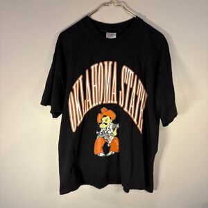 Vintage Oklahoma State Cowboys OSU Mascot T Shirt Adult XL Heavyweight Black